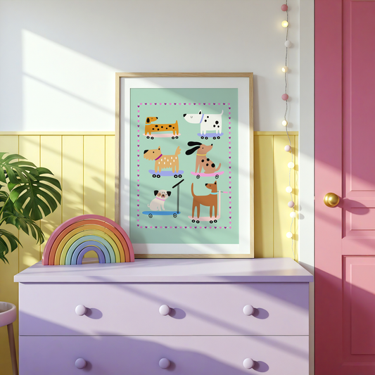 Dogs on Wheels Poster Print