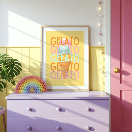 Gelato Typography Poster Print