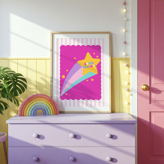 Shine Bright Shooting Star Poster Print