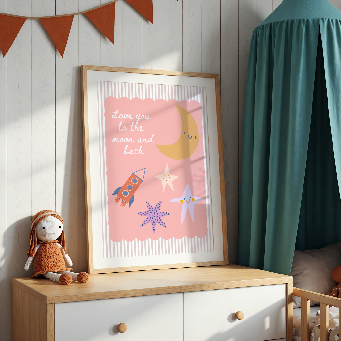 Love You To The Moon and Back Poster Print
