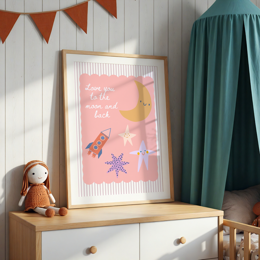 Love You To The Moon and Back Poster Print