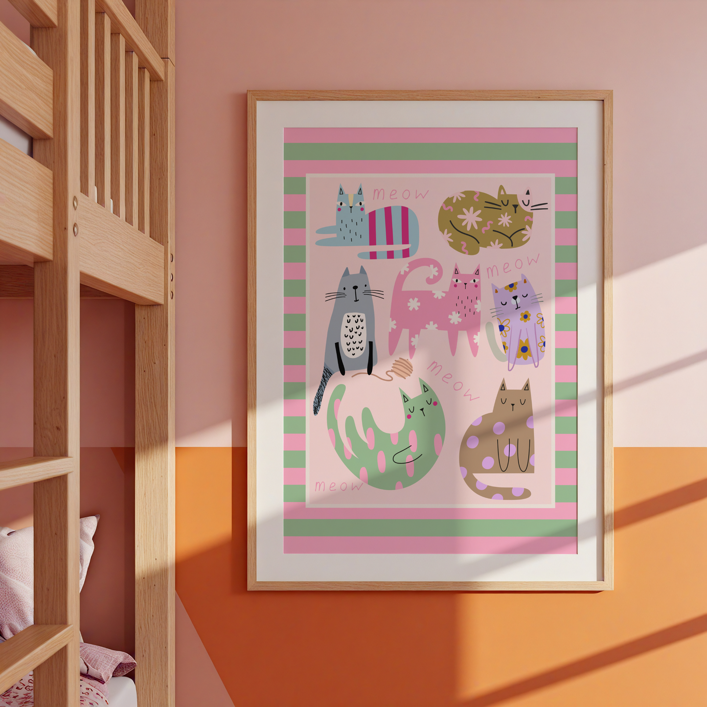 Colourful Cats Print