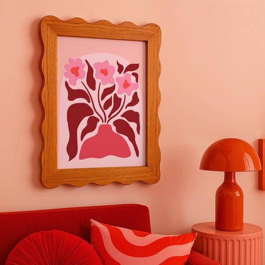 Abstract Vase and Flowers Poster Print