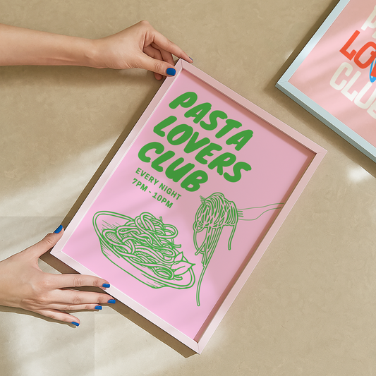 Pasta Lovers Club Print (Green and Pink)