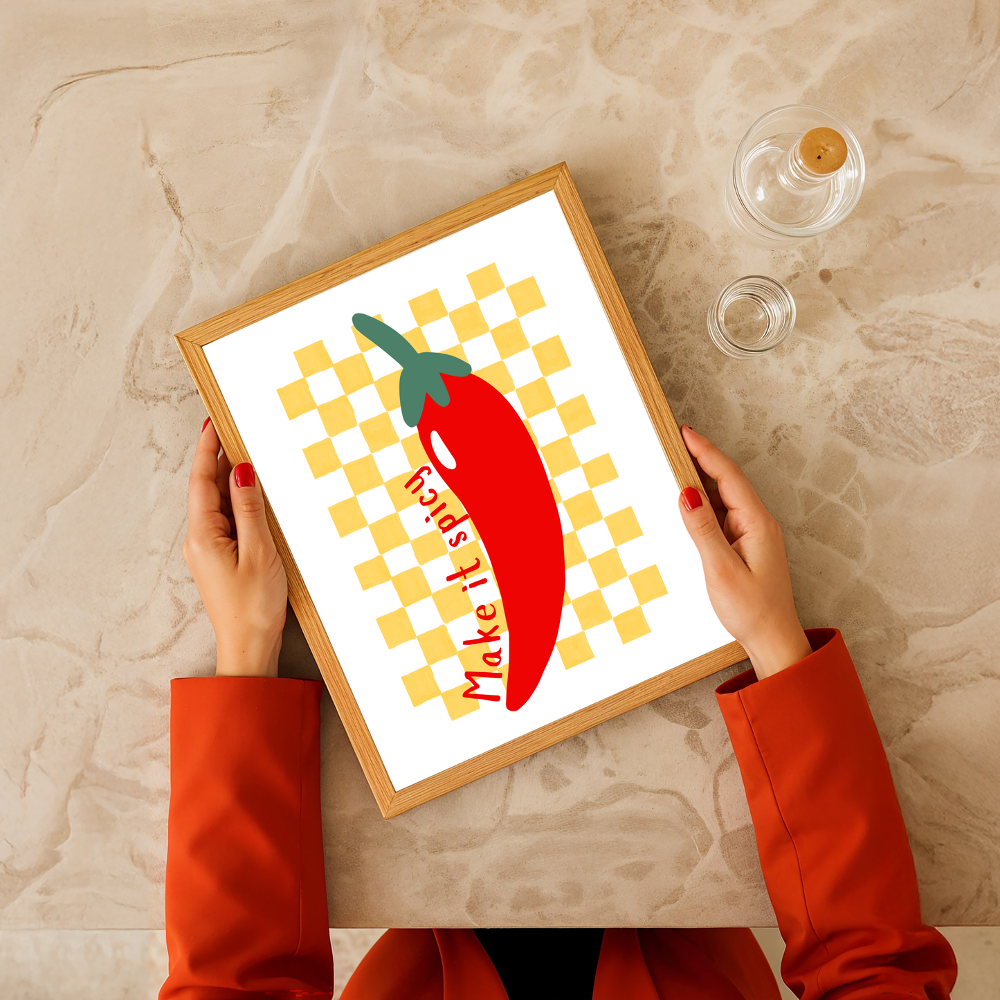 Make It Spicy Red Chili Pepper Poster Print