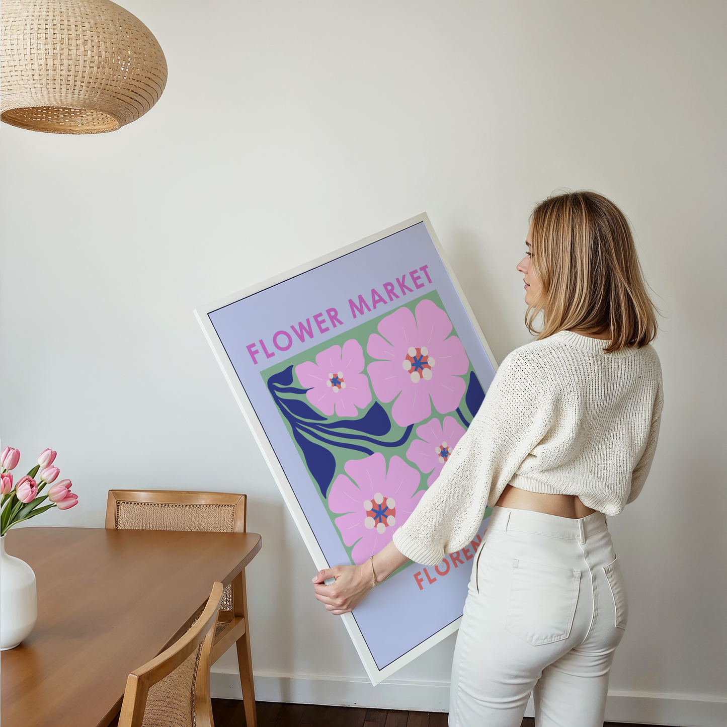 Flower Market Florence Poster Print