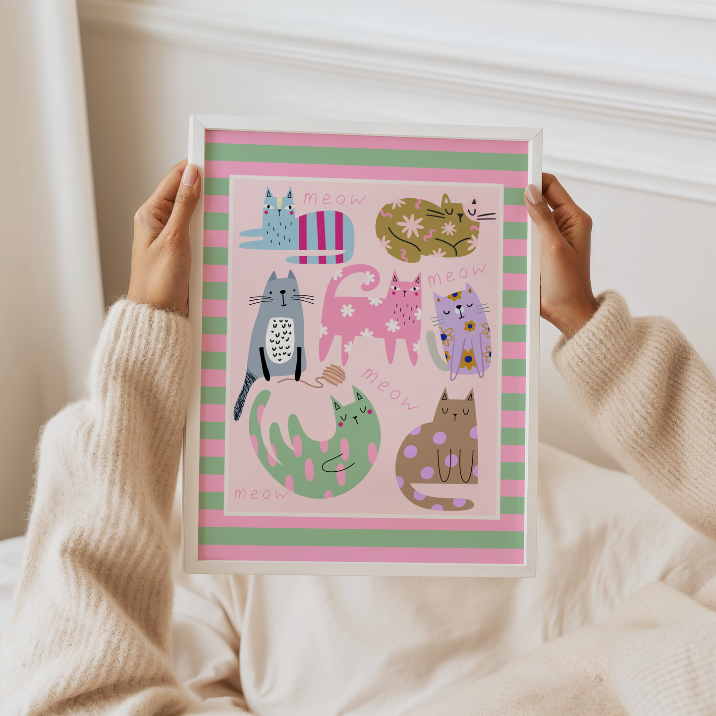 Colourful Cats Poster Print