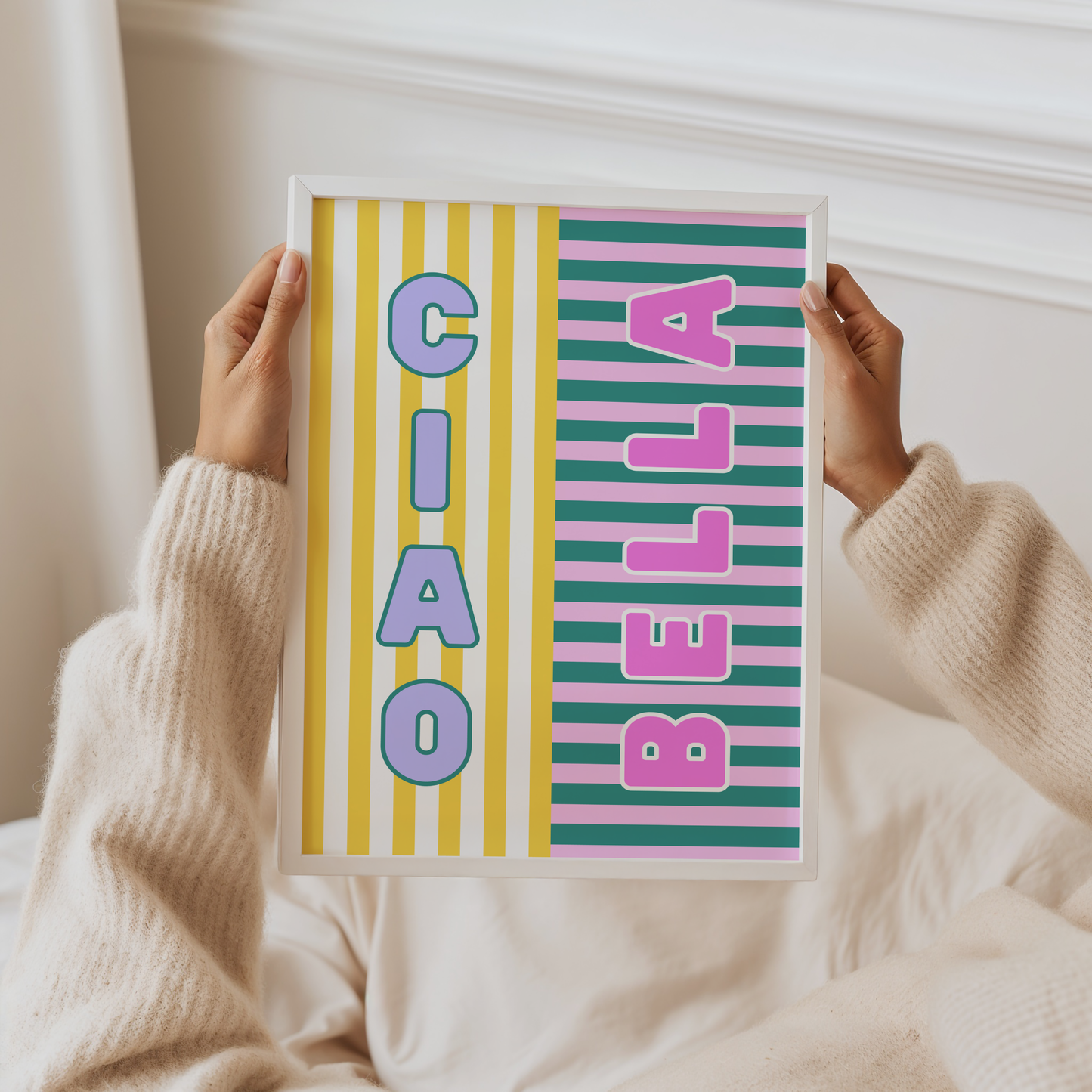 Ciao Bella Striped Poster Print