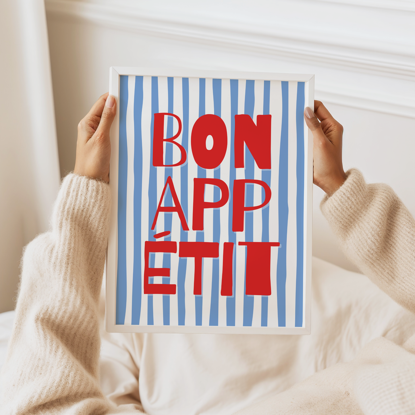 Bon Appetit Print (Red and Blue)
