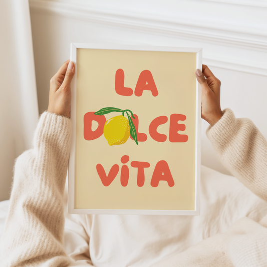 La Dolce Vita Lemon Poster Print (Yellow)