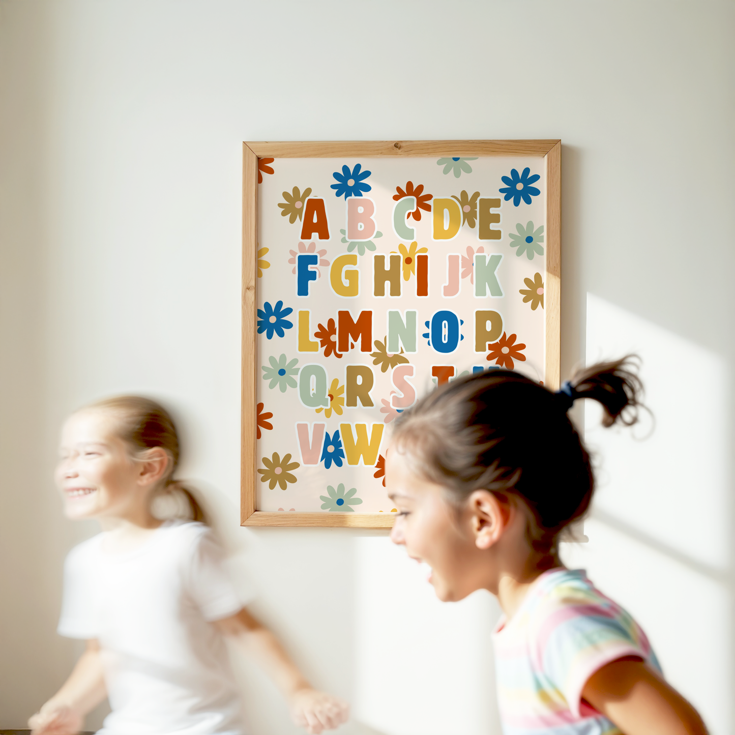 Alphabet ABC on Flowers Poster Print