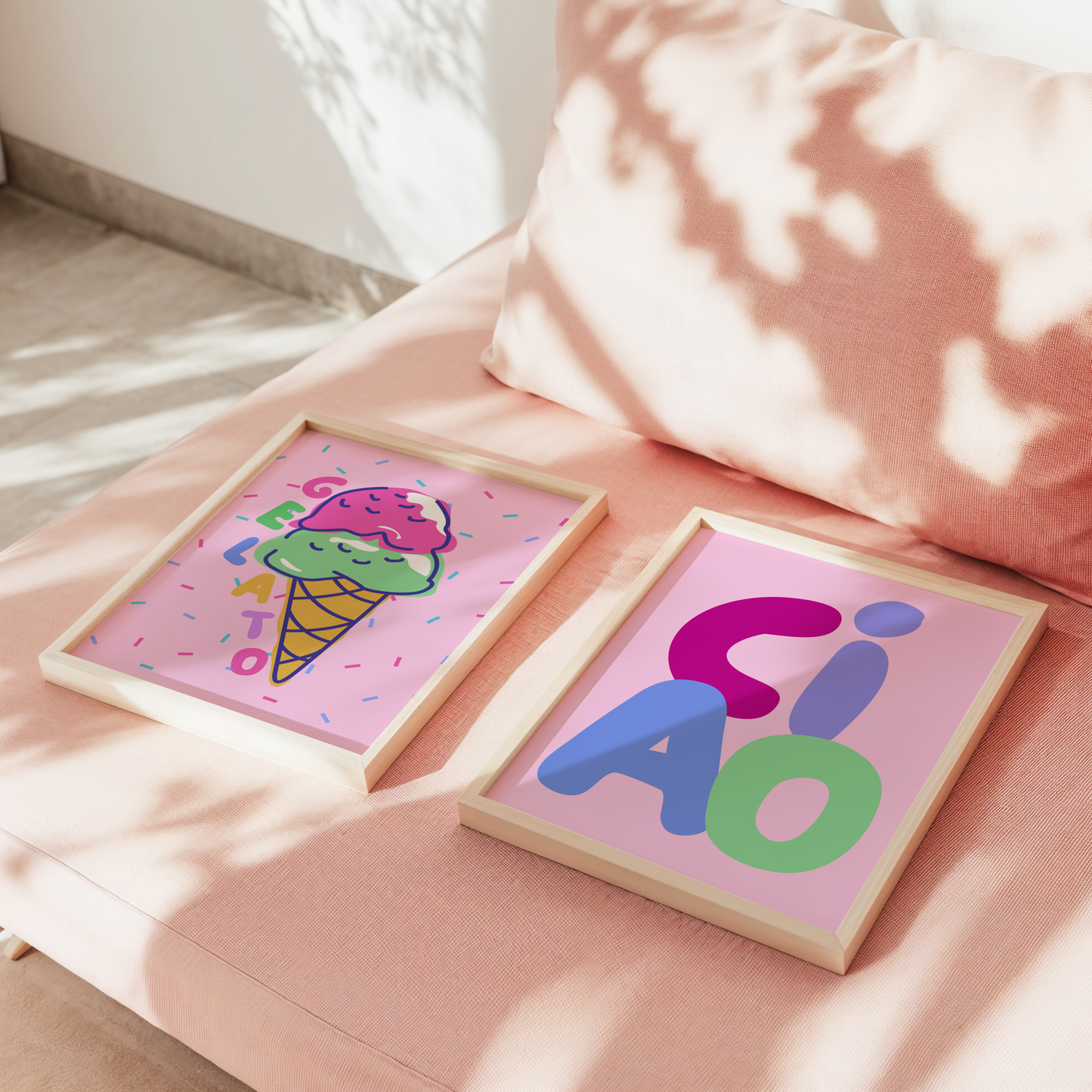 Ciao Colourful Typography Poster Print