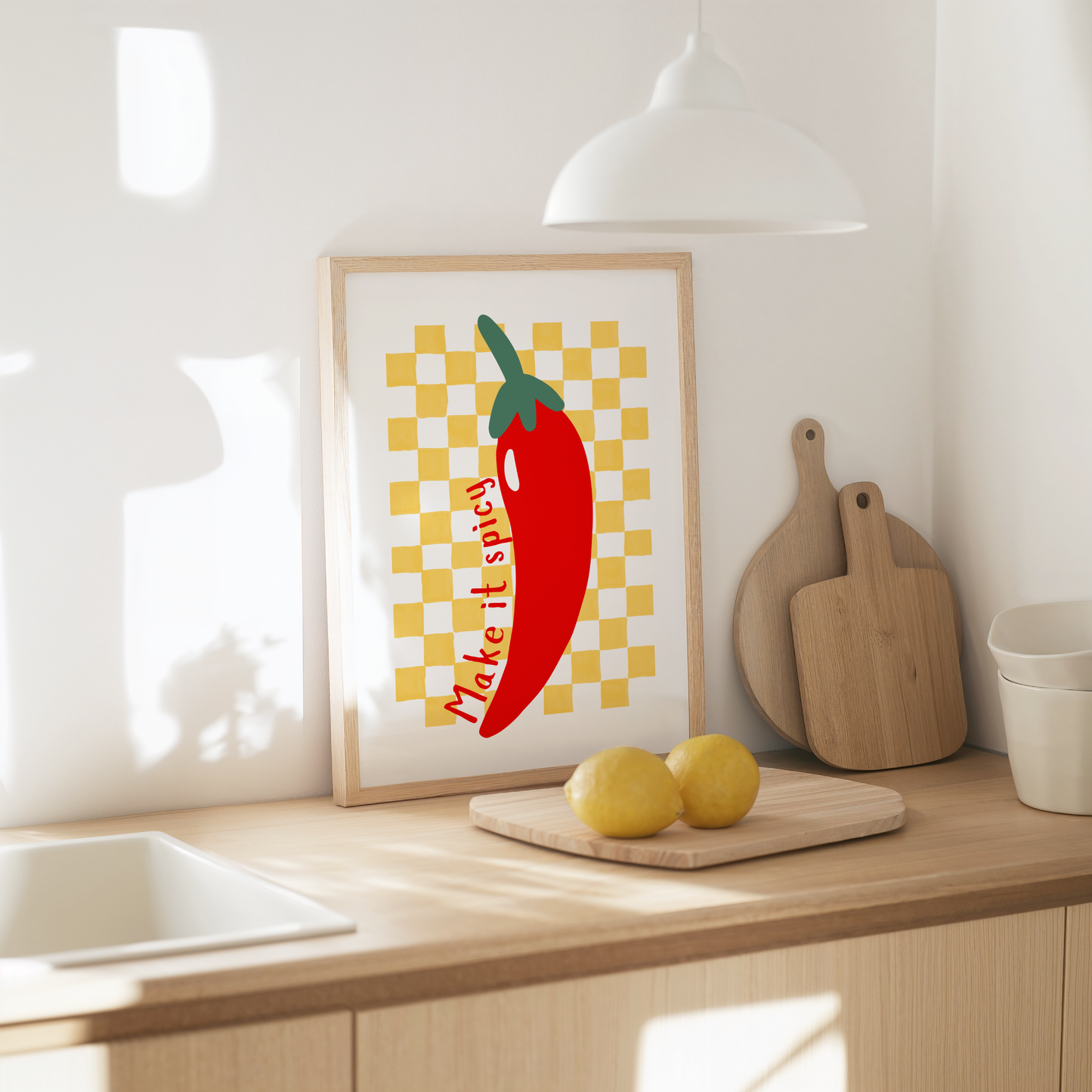 Make It Spicy Red Chili Pepper Poster Print