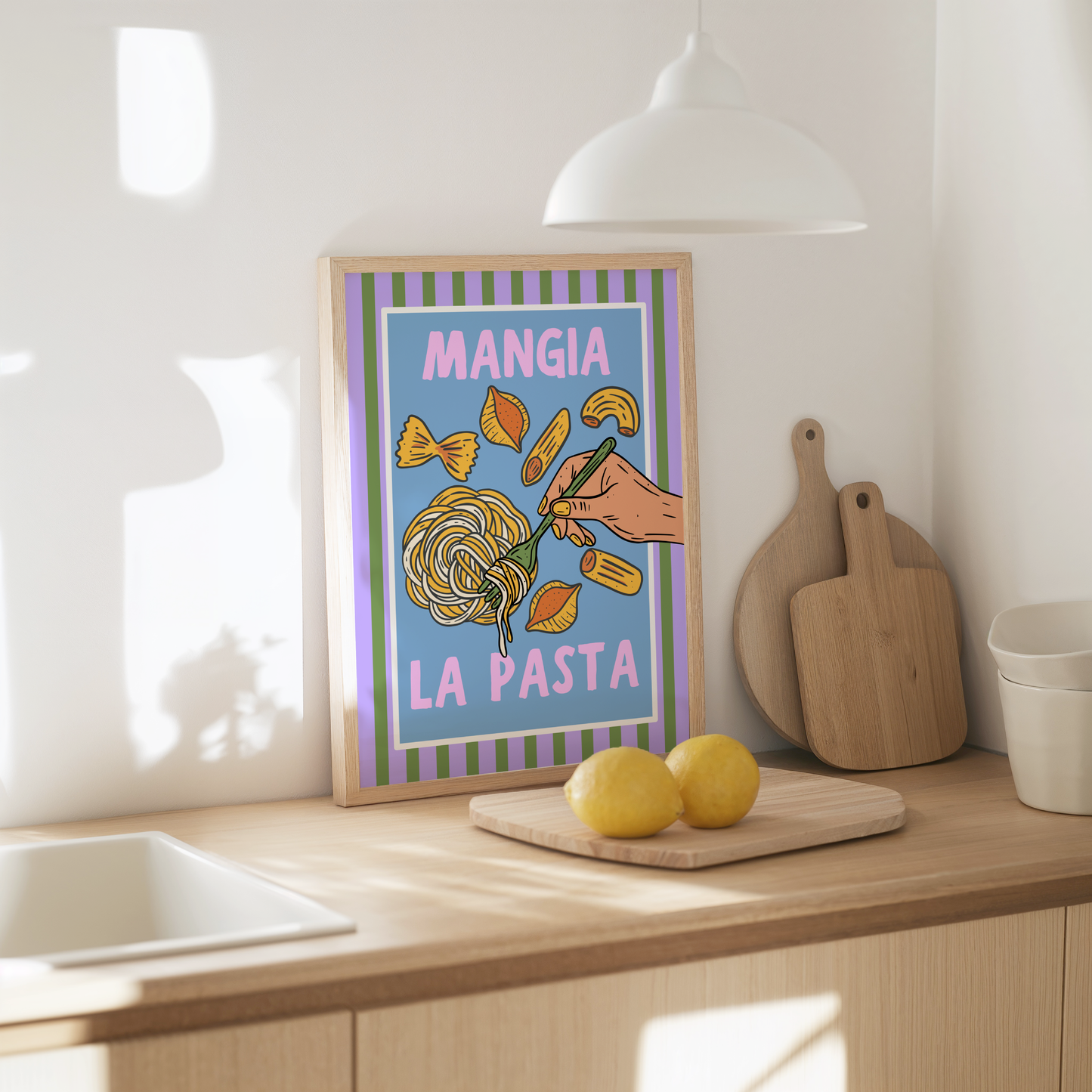 Mangia La Pasta Poster Print