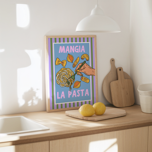 Mangia La Pasta Poster Print