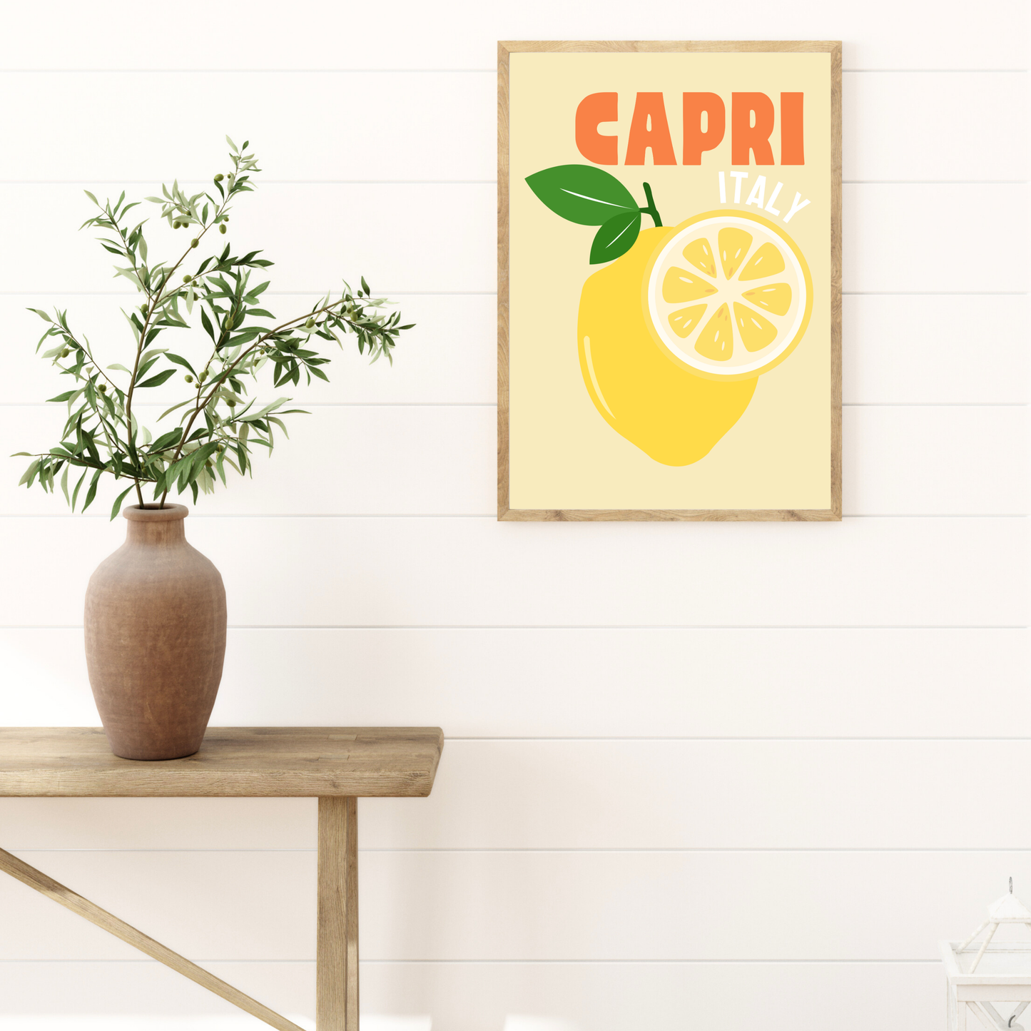 Capri Italy Lemon Print (Yellow)