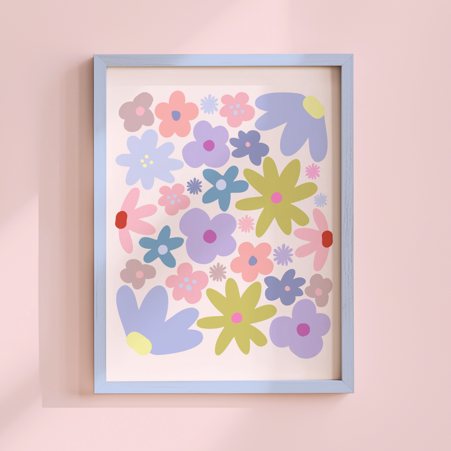 Retro Floral Nursery Poster Print