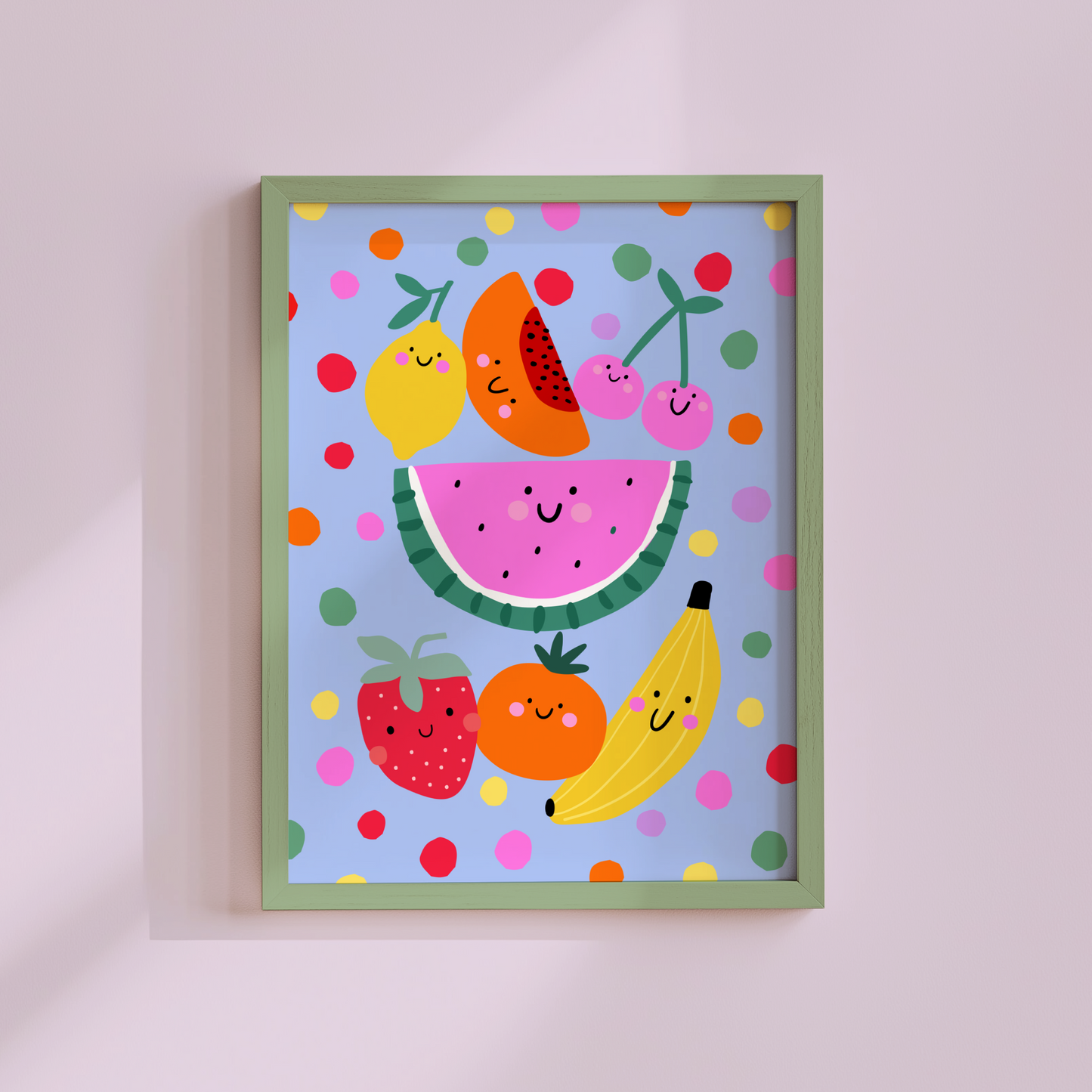 Smiley Fruit Poster Print