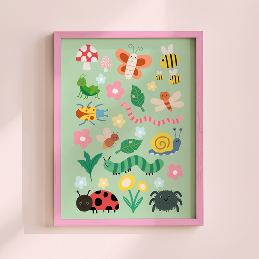 Garden of Bugs Poster Print