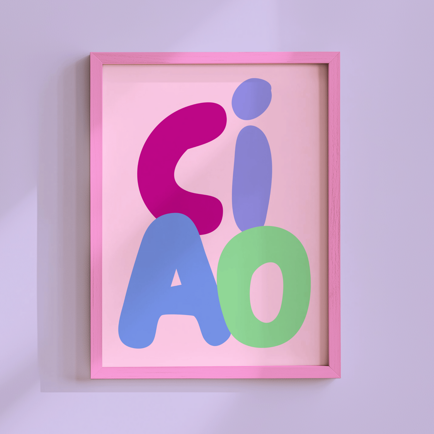 Ciao Colourful Typography Poster Print