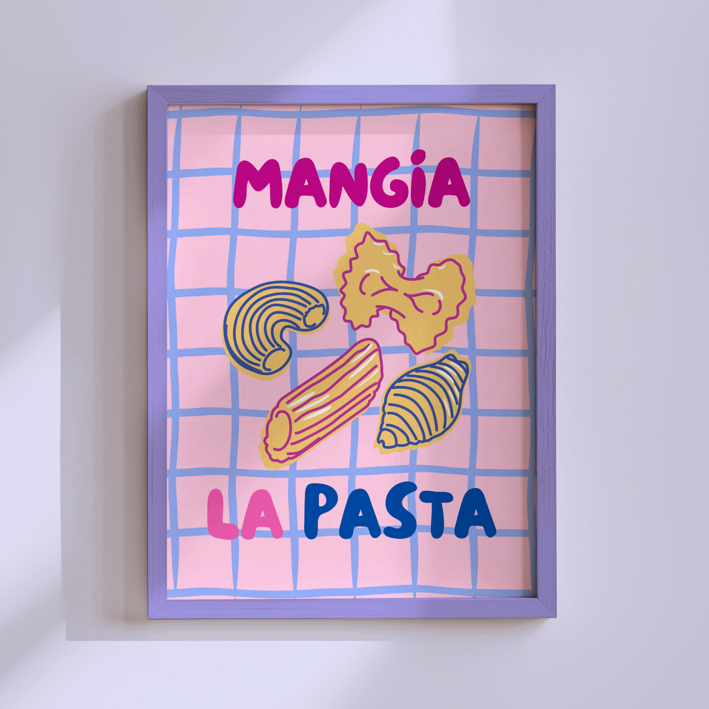 Mangia La Pasta Poster Print (Pink)