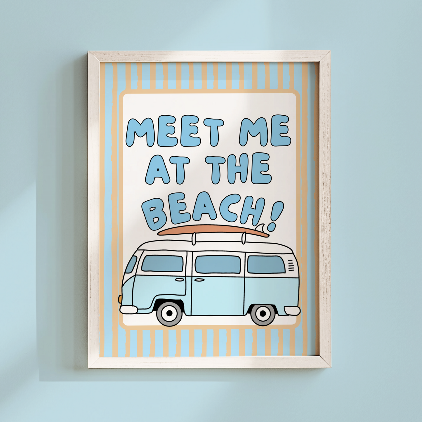 Meet Me At The Beach Surf Van Poster Print