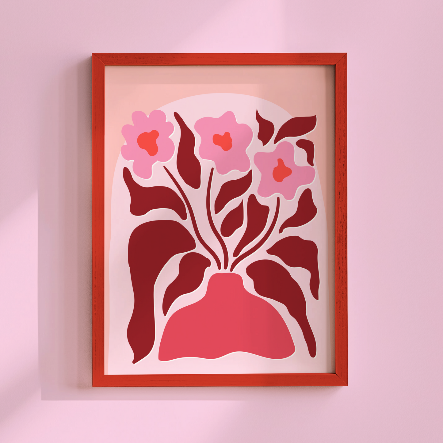 Abstract Vase and Flowers Poster Print