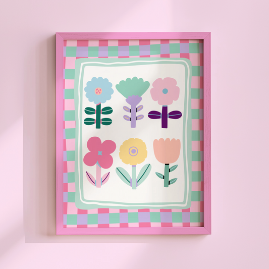 Pastel Flowers Poster Print