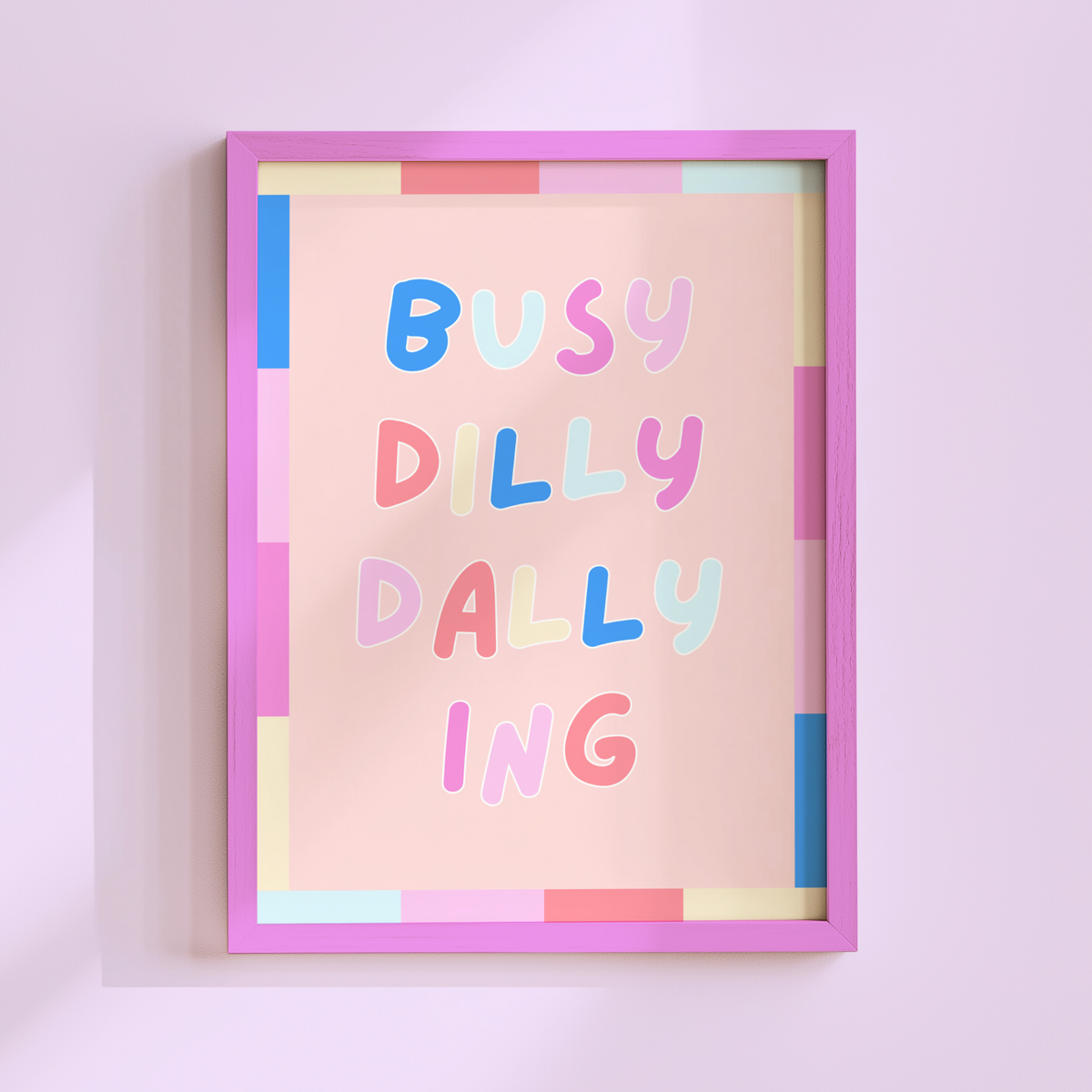 Busy Dilly Dallying Poster Print (Peach)