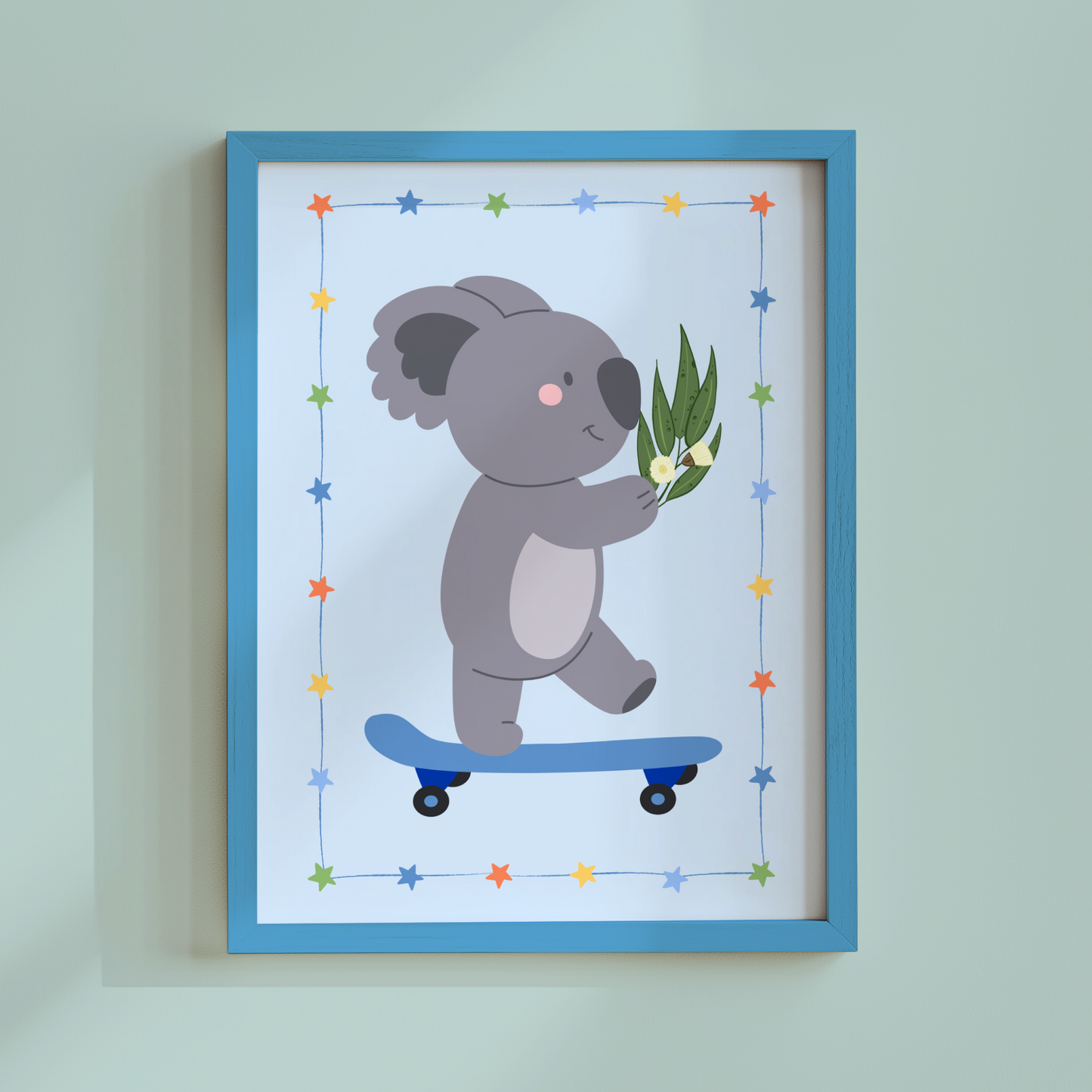Koala On A Skateboard Poster Print