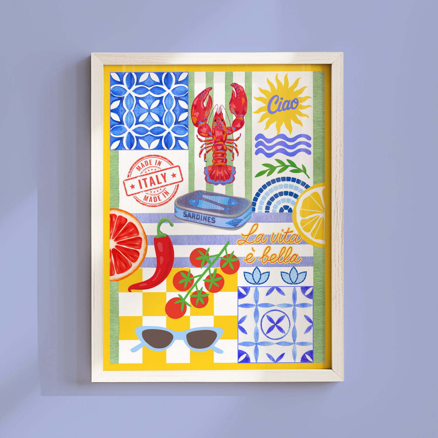 Italian Summer Patchwork Poster Print