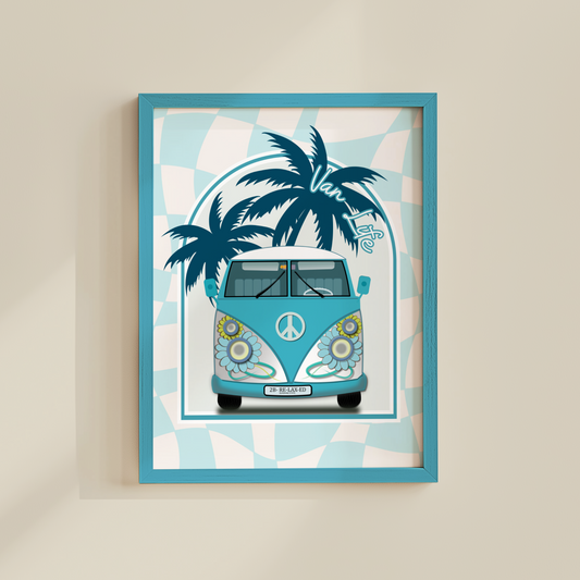 Van Life VW Kombi Poster Print