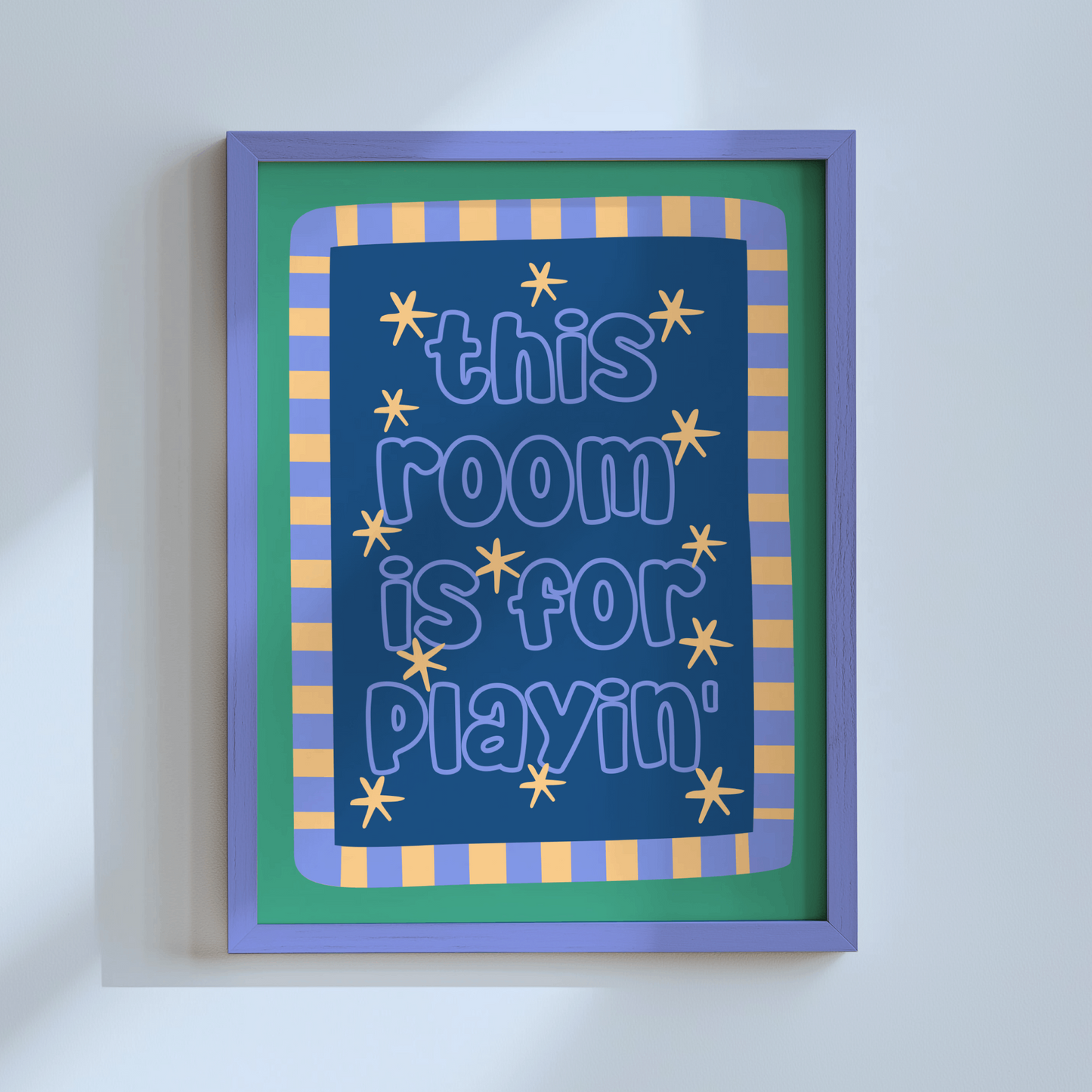 This Room Is For Playin' Poster Print (Blue/Green)