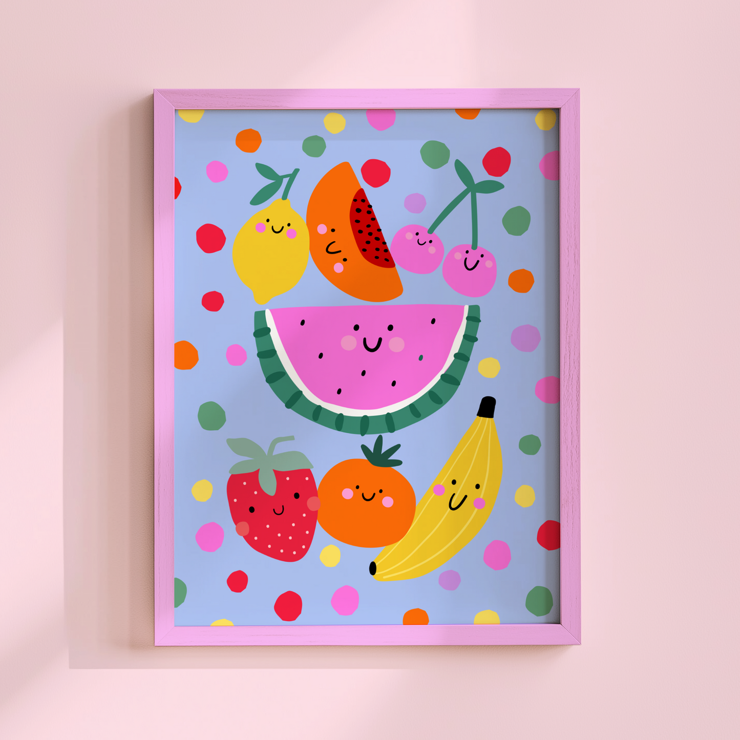 Smiley Fruit Poster Print