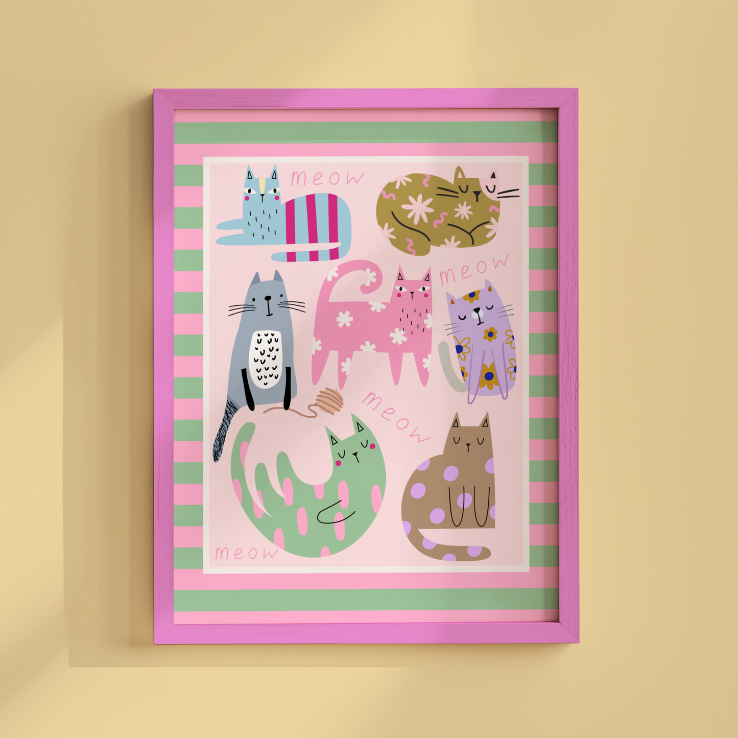 Colourful Cats Poster Print