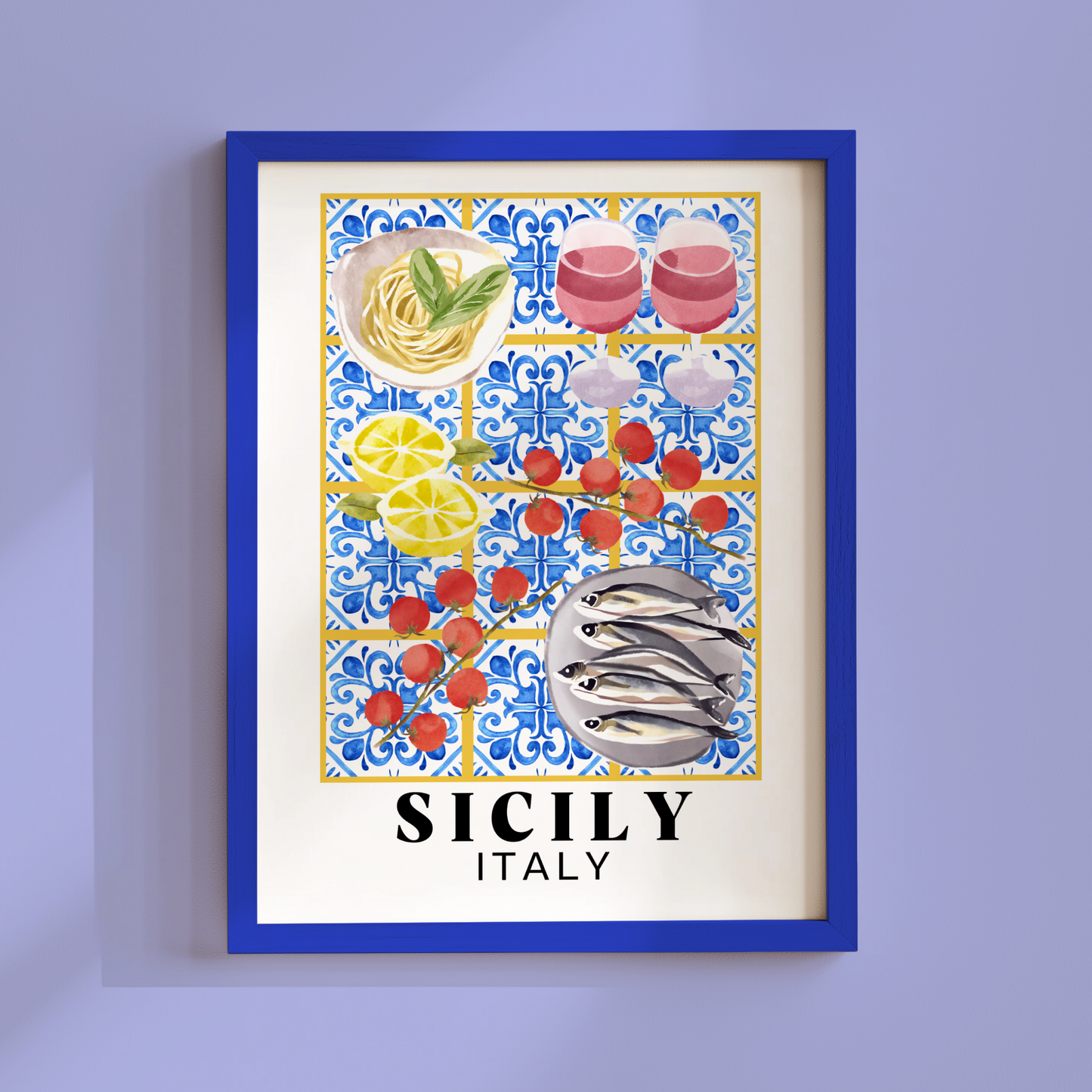 Sicilian Mosaic Table Poster Print