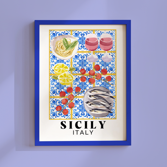 Sicilian Mosaic Table Poster Print