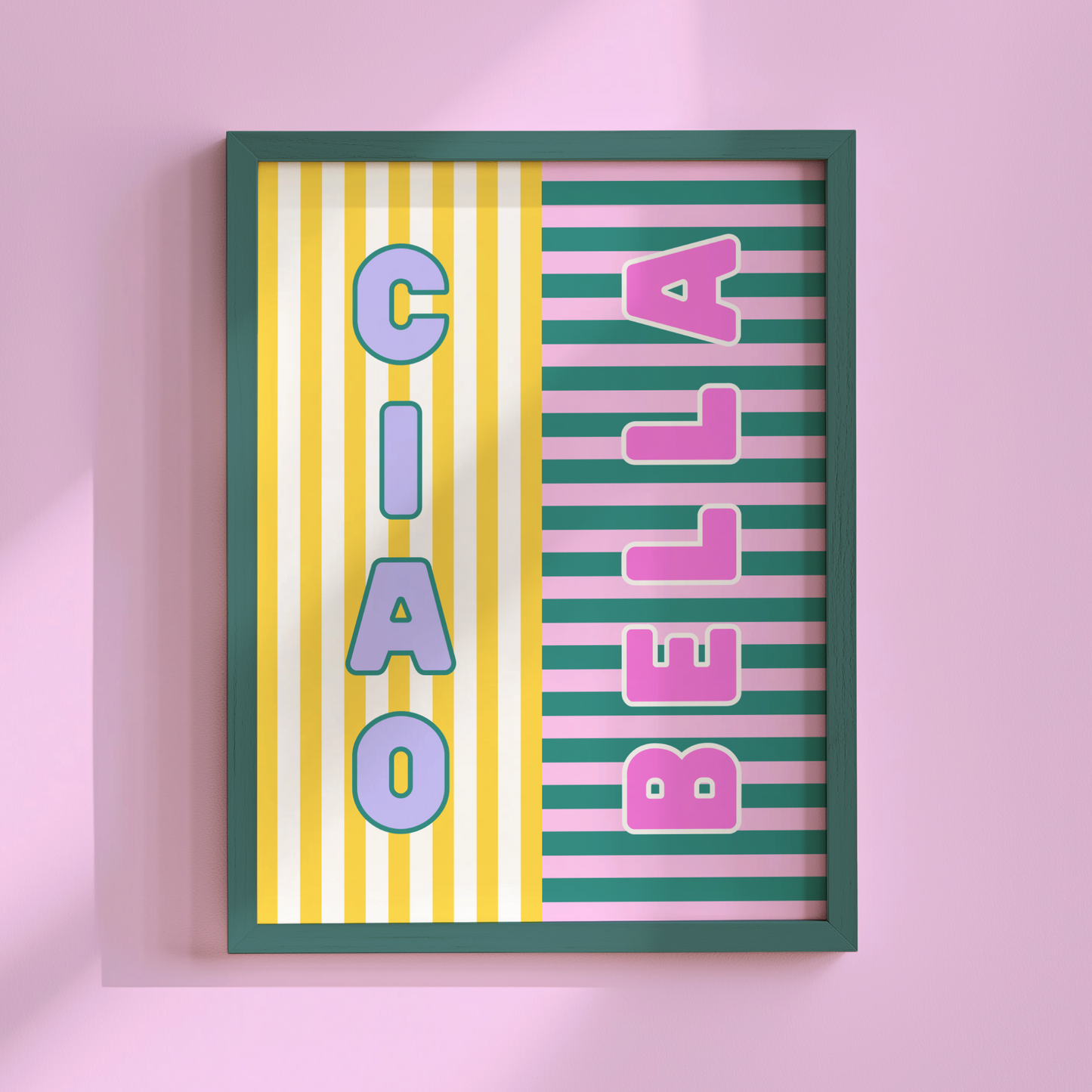 Ciao Bella Striped Poster Print