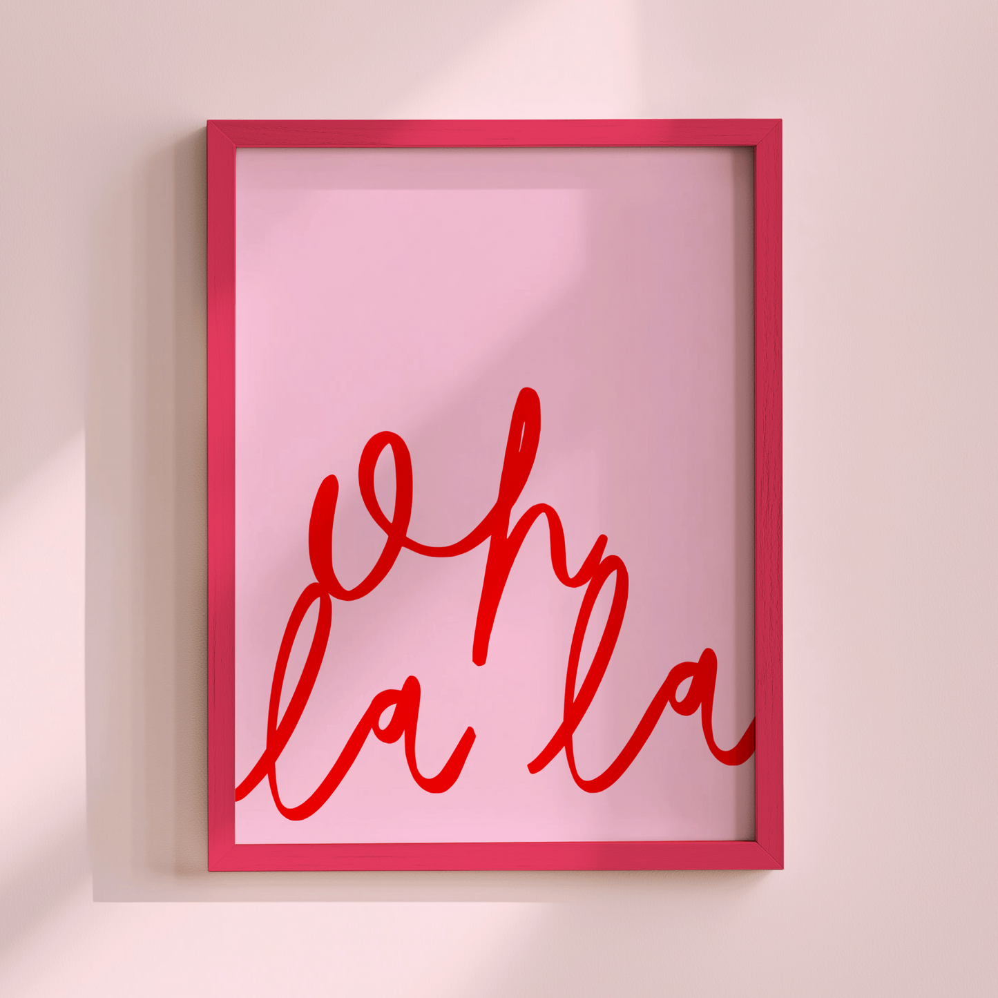 Oh La La Poster Print (Pink and Red)