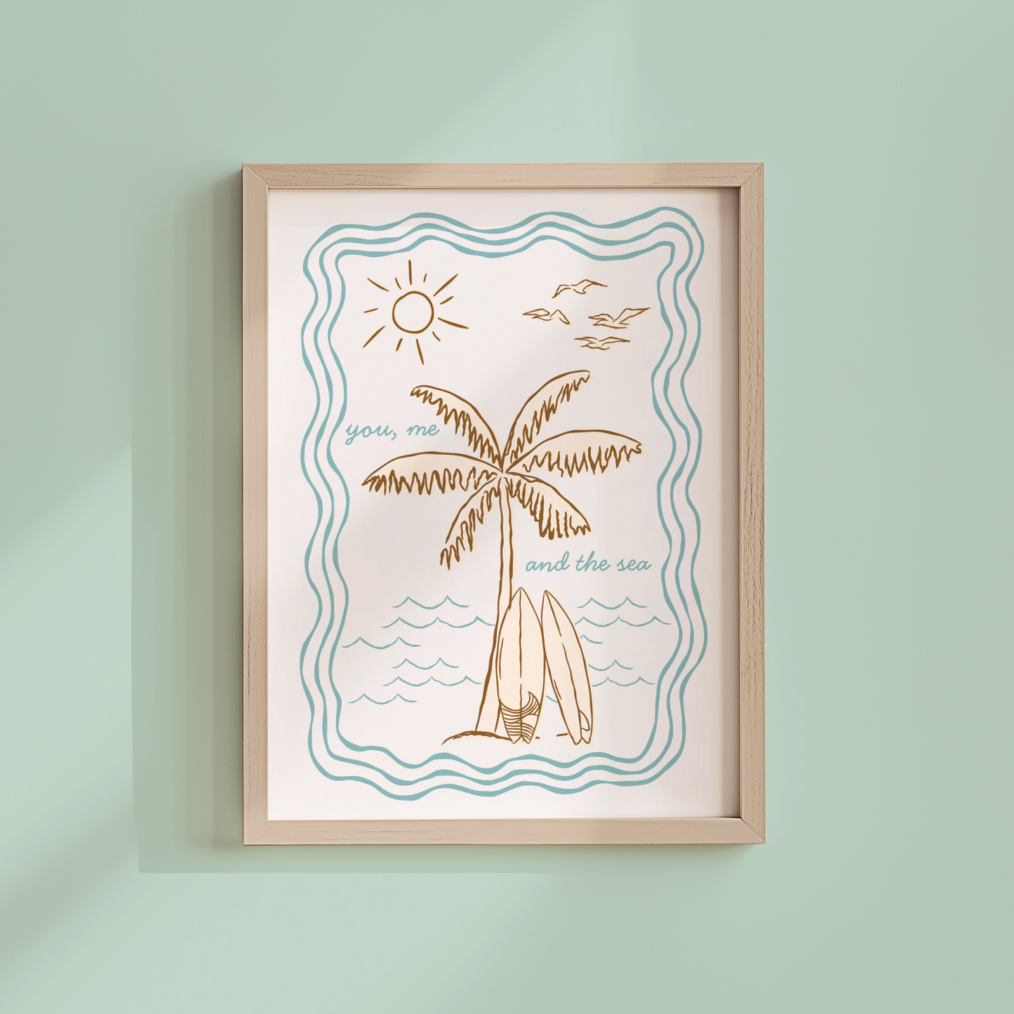 You, Me and the Sea Poster Print