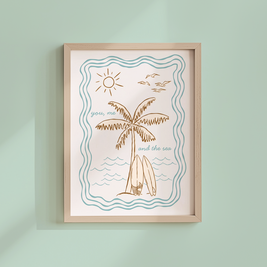 You, Me and the Sea Poster Print