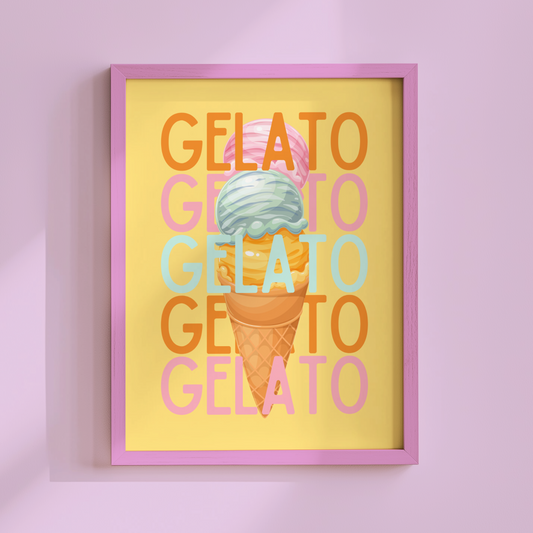 Gelato Typography Poster Print