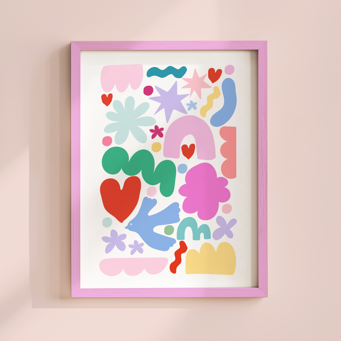 Colourful Playful Abstract Shapes Poster Print