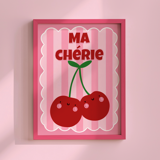 Ma Cherie Red Cherries Poster Print