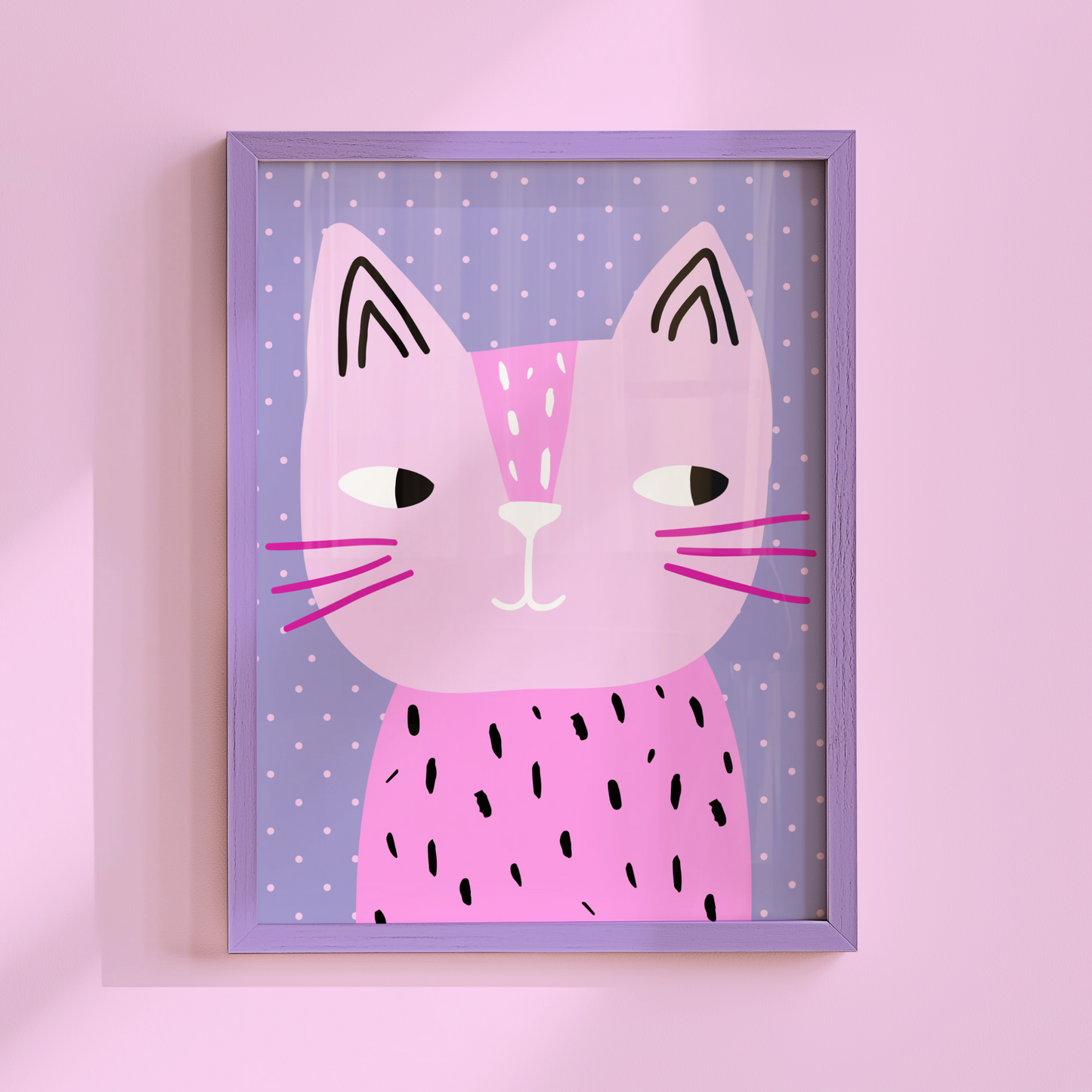 Pink Cat Poster Print