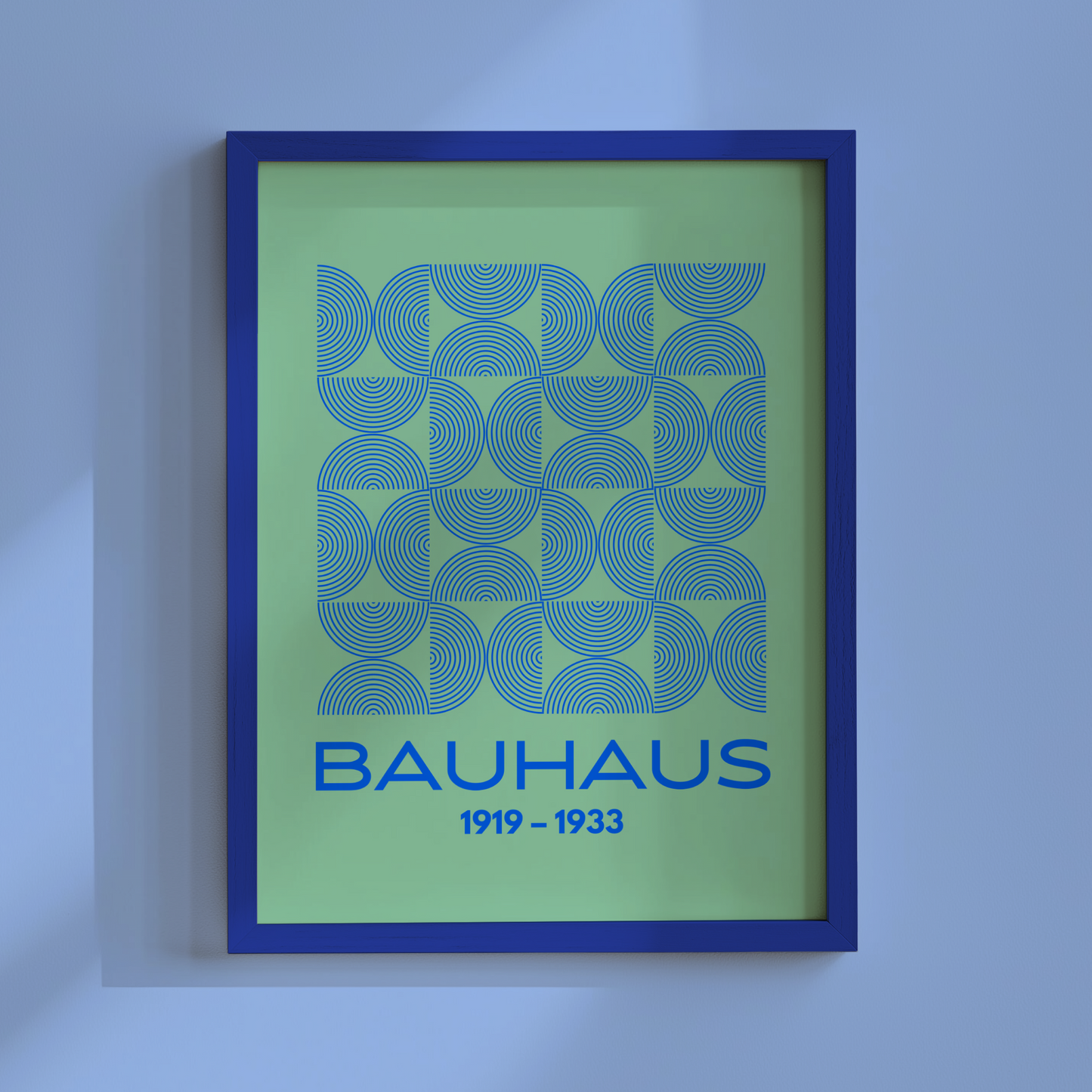 Bauhaus Geometric Poster Print (Green and Blue)