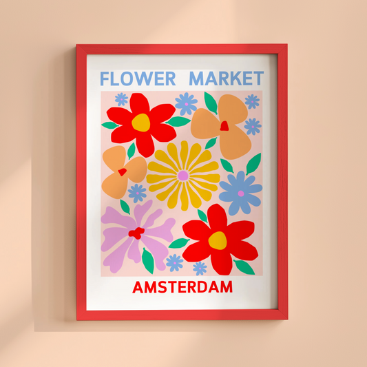 Flower Market Amsterdam Poster Print