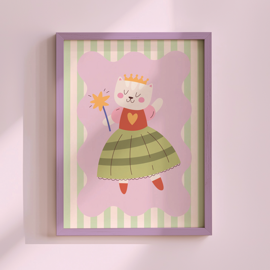 Cat Princess Poster Print