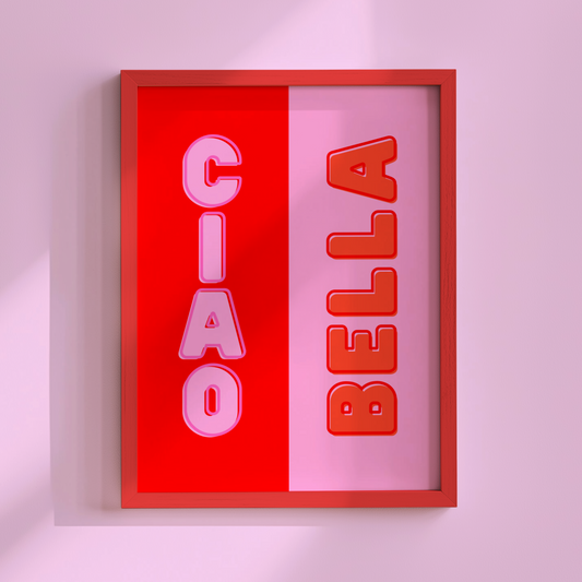 Ciao Bella Print (Red and Pink)