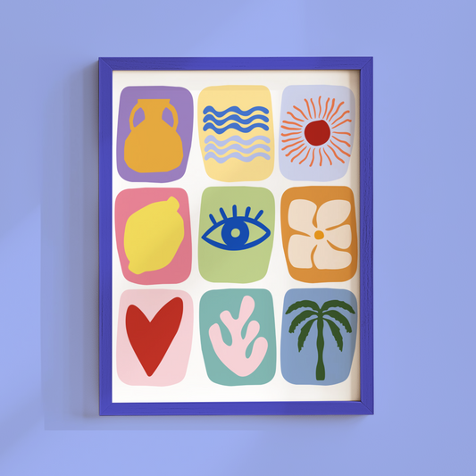 Abstract Tropical Summer Motif Print